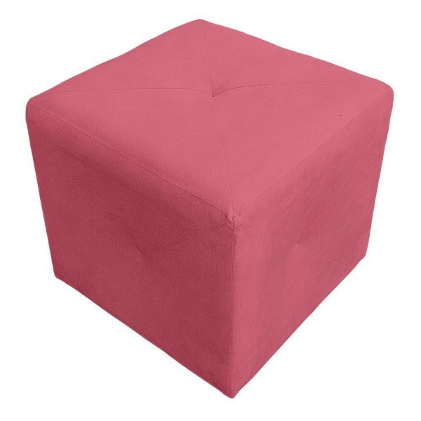 Encontraproduto.com.br - Kit 2 Puff Retangular Elo Para Sala e Quarto Suede Rose