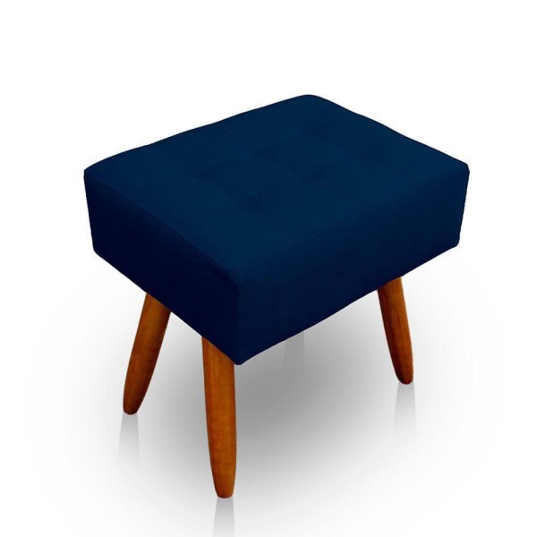 Encontraproduto.com.br - Kit 2 Puff Retangular New Para Sala e Quarto Suede Azul