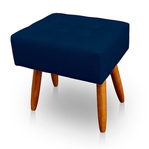 Encontraproduto.com.br - Kit 2 Puff Retangular New Para Sala e Quarto Suede Azul