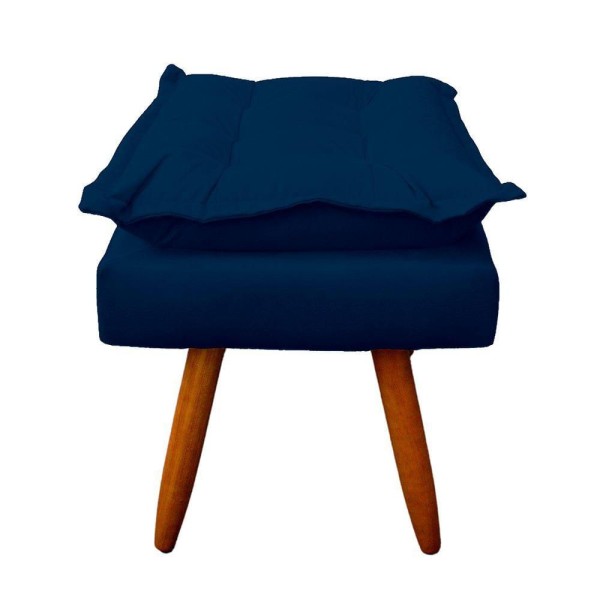 Encontraproduto.com.br - Puff Opala Retangular Para Sala e Quarto Suede Azul