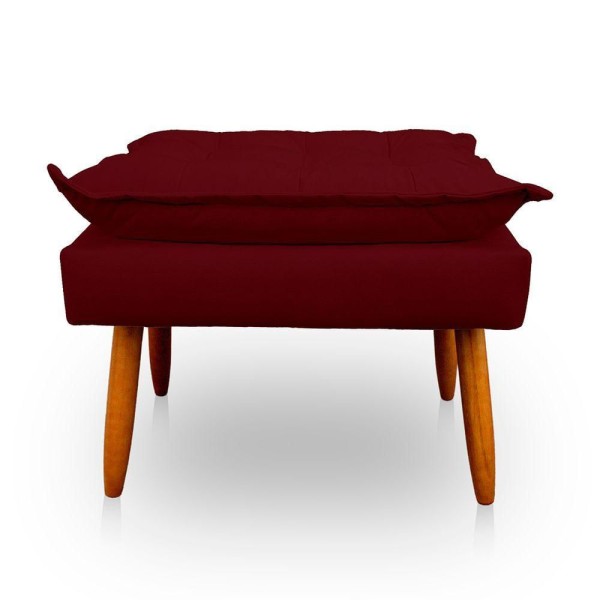 Encontraproduto.com.br - Puff Opala Retangular Para Sala e Quarto Suede Bordo