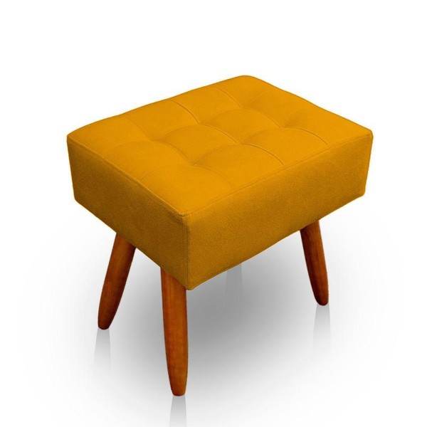 Encontraproduto.com.br - Puff Retangular New Para Sala e Quarto Suede Amarelo