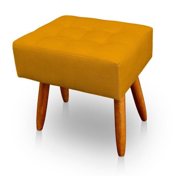 Encontraproduto.com.br - Puff Retangular New Para Sala e Quarto Suede Amarelo