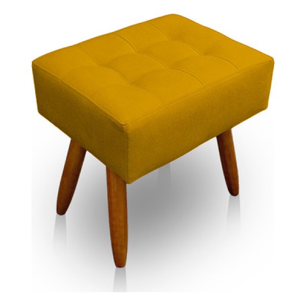 Encontraproduto.com.br - Puff Retangular New Para Sala e Quarto Suede Amarelo