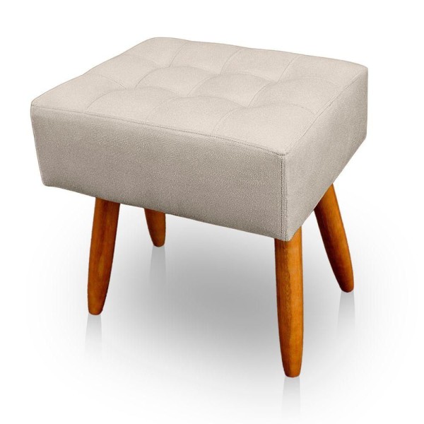 Encontraproduto.com.br - Puff Retangular New Para Sala e Quarto Suede Bege