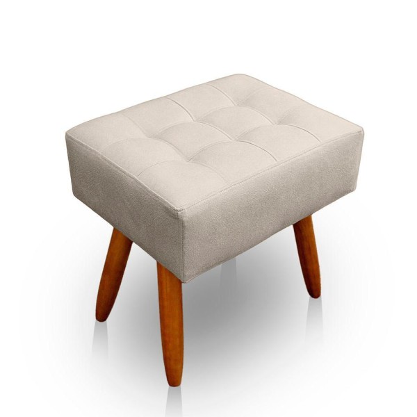 Encontraproduto.com.br - Puff Retangular New Para Sala e Quarto Suede Bege