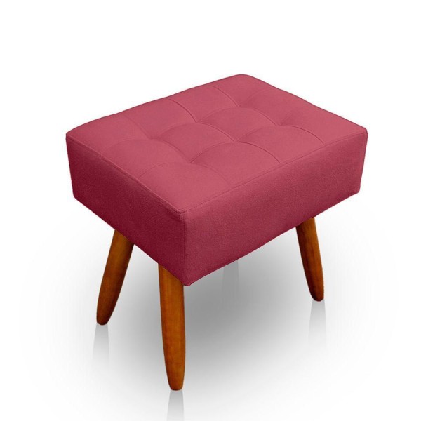 Encontraproduto.com.br - Puff Retangular New Para Sala e Quarto Suede Rose