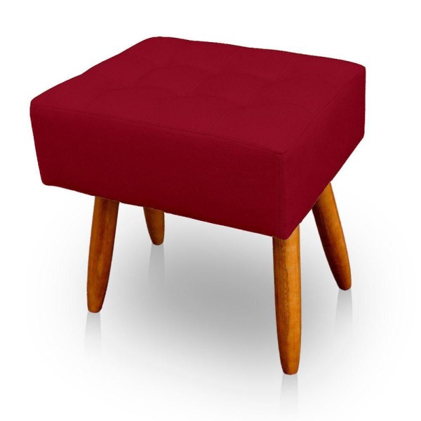 Encontraproduto.com.br - Puff Retangular New Para Sala e Quarto Suede Vermelho