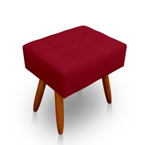 Encontraproduto.com.br - Puff Retangular New Para Sala e Quarto Suede Vermelho