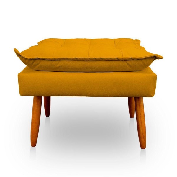 Encontraproduto.com.br - Puff Opala Retangular Para Sala e Quarto Suede Amarelo