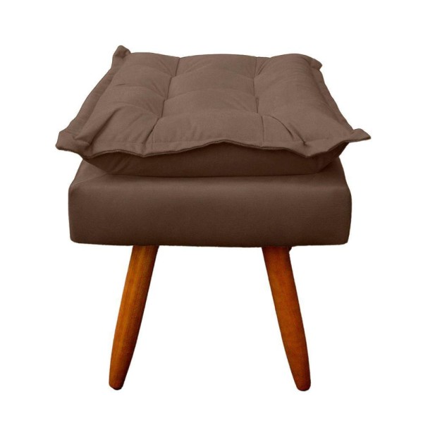 Encontraproduto.com.br - Puff Opala Retangular Para Sala e Quarto Suede Capuccino