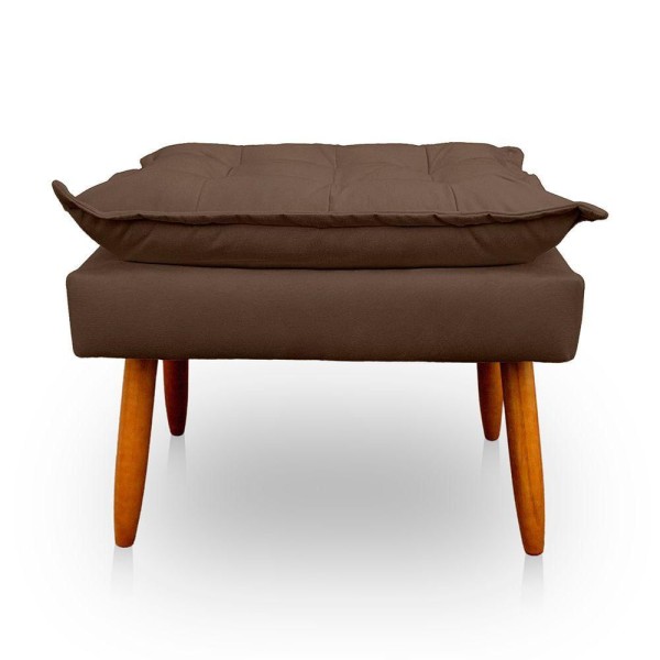 Encontraproduto.com.br - Puff Opala Retangular Para Sala e Quarto Suede Capuccino