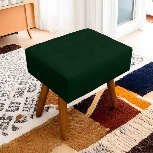 Encontraproduto.com.br - Puff Retangular New Para Sala e Quarto Suede Verde