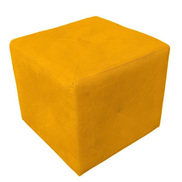 Encontraproduto.com.br - Puff Retangular Elo Para Sala e Quarto Suede Amarelo