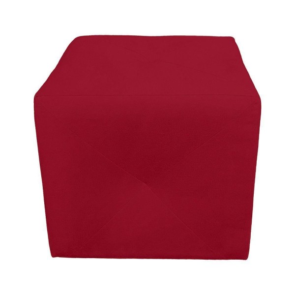 Encontraproduto.com.br - Puff Retangular Elo Para Sala e Quarto Suede Vermelho