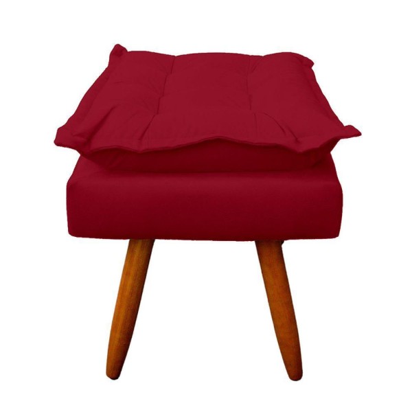 Encontraproduto.com.br - Kit 2 Puff Opala Retangular Para Sala e Quarto Suede Vermelho