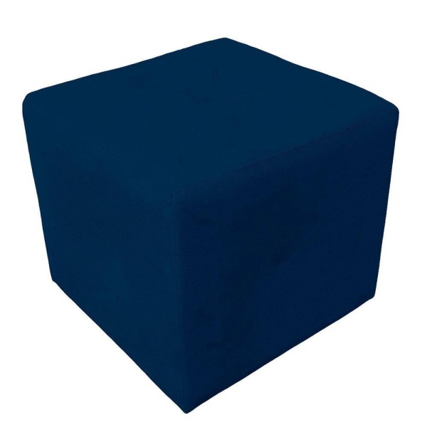 Encontraproduto.com.br - Kit 2 Puff Retangular Elo Para Sala e Quarto Suede Azul