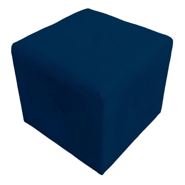 Encontraproduto.com.br - Kit 2 Puff Retangular Elo Para Sala e Quarto Suede Azul