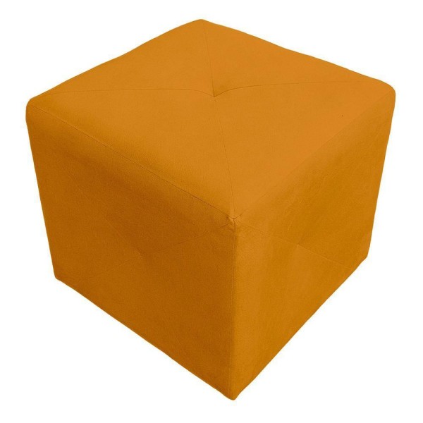 Encontraproduto.com.br - Kit 2 Puff Retangular Elo Para Sala e Quarto Suede Mostarda
