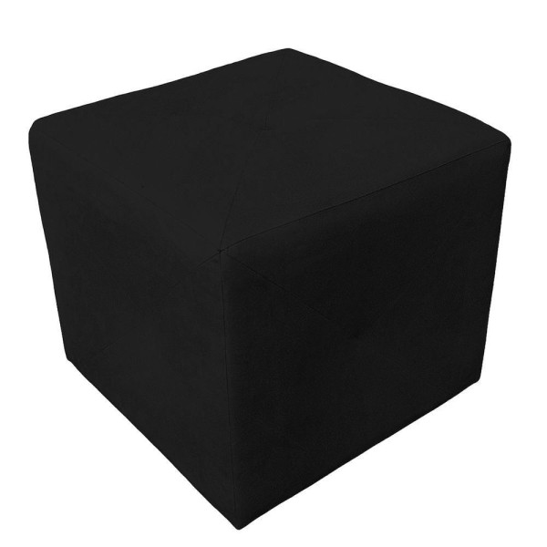 Encontraproduto.com.br - Kit 2 Puff Retangular Elo Para Sala e Quarto Suede Preto