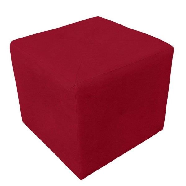 Encontraproduto.com.br - Kit 2 Puff Retangular Elo Para Sala e Quarto Suede Vermelho