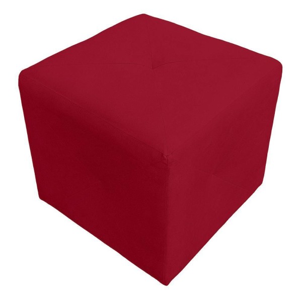 Encontraproduto.com.br - Kit 2 Puff Retangular Elo Para Sala e Quarto Suede Vermelho