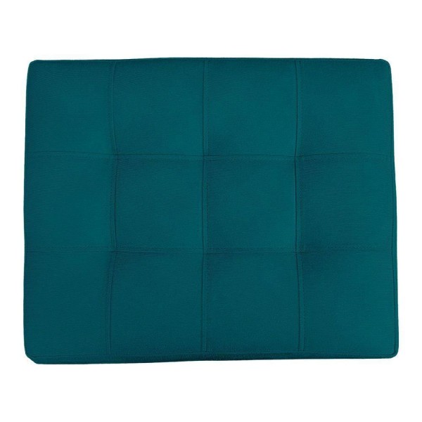 Encontraproduto.com.br - Kit 2 Puff Retangular New Para Sala e Quarto Suede Azul Turquesa