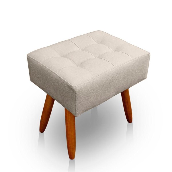 Encontraproduto.com.br - Kit 2 Puff Retangular New Para Sala e Quarto Suede Bege