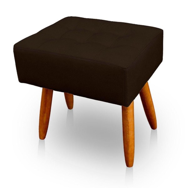 Encontraproduto.com.br - Kit 2 Puff Retangular New Para Sala e Quarto Suede Marrom