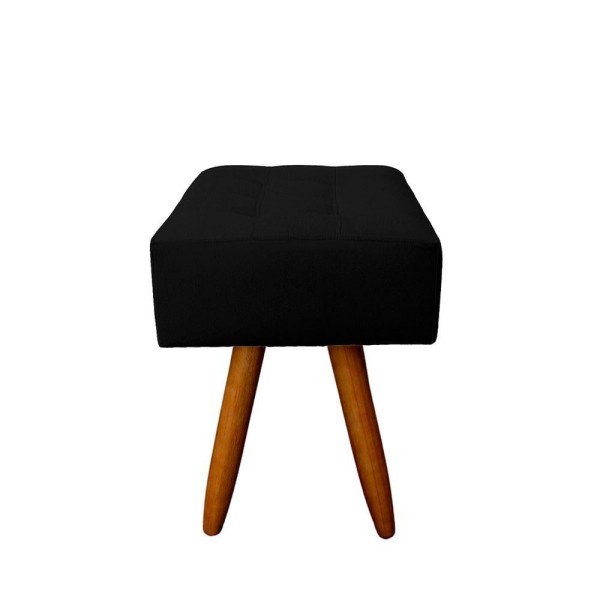 Encontraproduto.com.br - Kit 2 Puff Retangular New Para Sala e Quarto Suede Preto