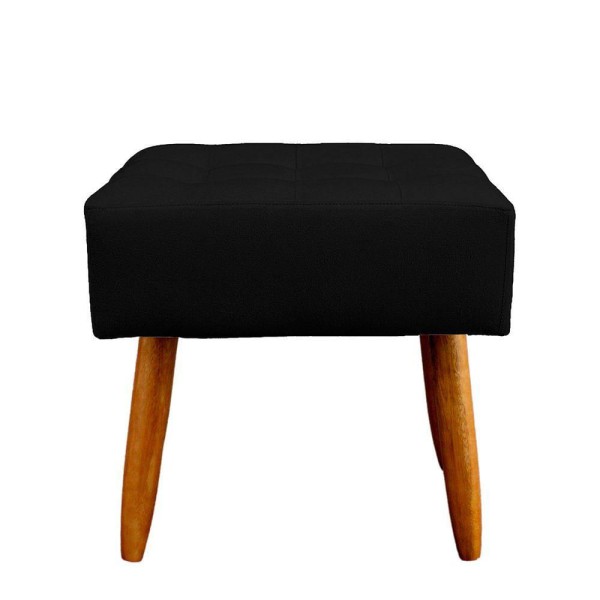 Encontraproduto.com.br - Kit 2 Puff Retangular New Para Sala e Quarto Suede Preto