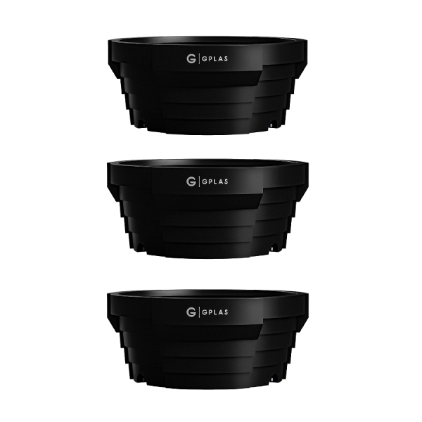 Encontraproduto.com.br - Kit 3 Bebedouros para Gado 500L Pretos Gplas