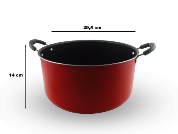 Encontraproduto.com.br - KIT 2 Caçarola Antiaderente Grande Familia Dona Chefa 24 e 28 cm Tampa de Vidro e Alças Antitérmicas