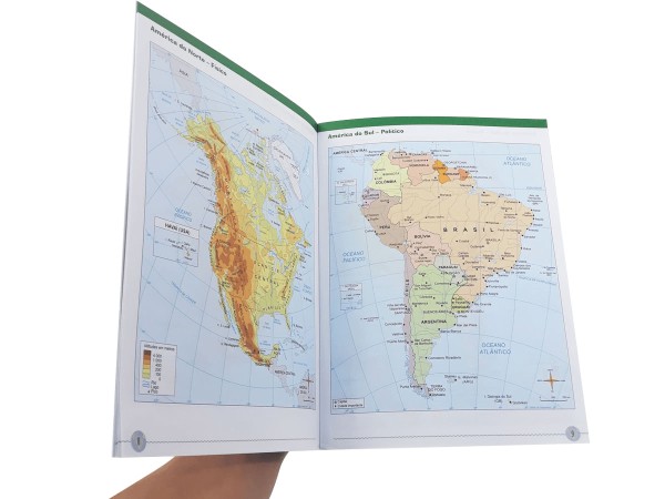 Encontraproduto.com.br - Kit Globo Terrestre Profissional Continental 30cm + Lupa +  Livro Atlas Escolar Com Divisão De Países Base Em Plástico
