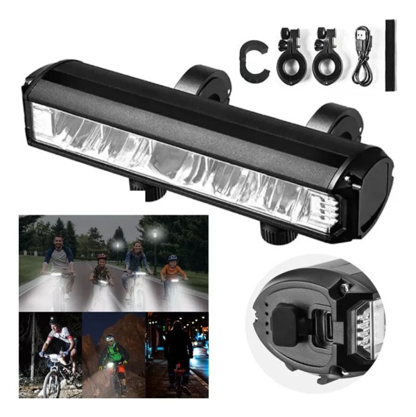 Encontraproduto.com.br - Farol Bike 5 Leds com 26.000 Lumen forte 80.000mAh Bicicleta