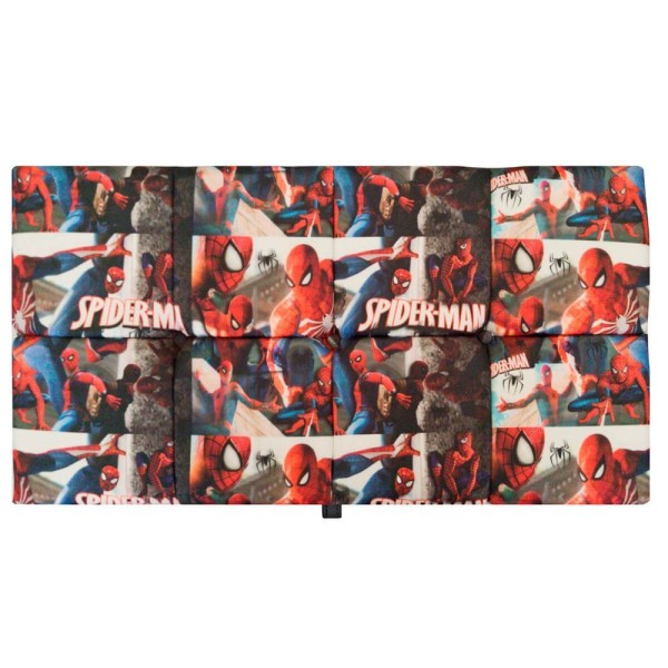 Encontraproduto.com.br - Puff Retangular Baú Brinquedos Spider Man Suede Azul Menino