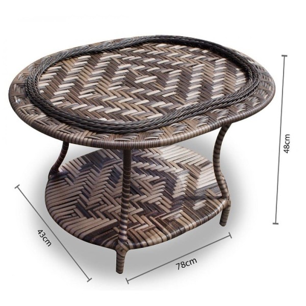 Encontraproduto.com.br - Conjunto De Poltronas Fibra Sintética Naja - 2 Poltronas + 1 Mesa Centro - Tecido Palmares Petróleo