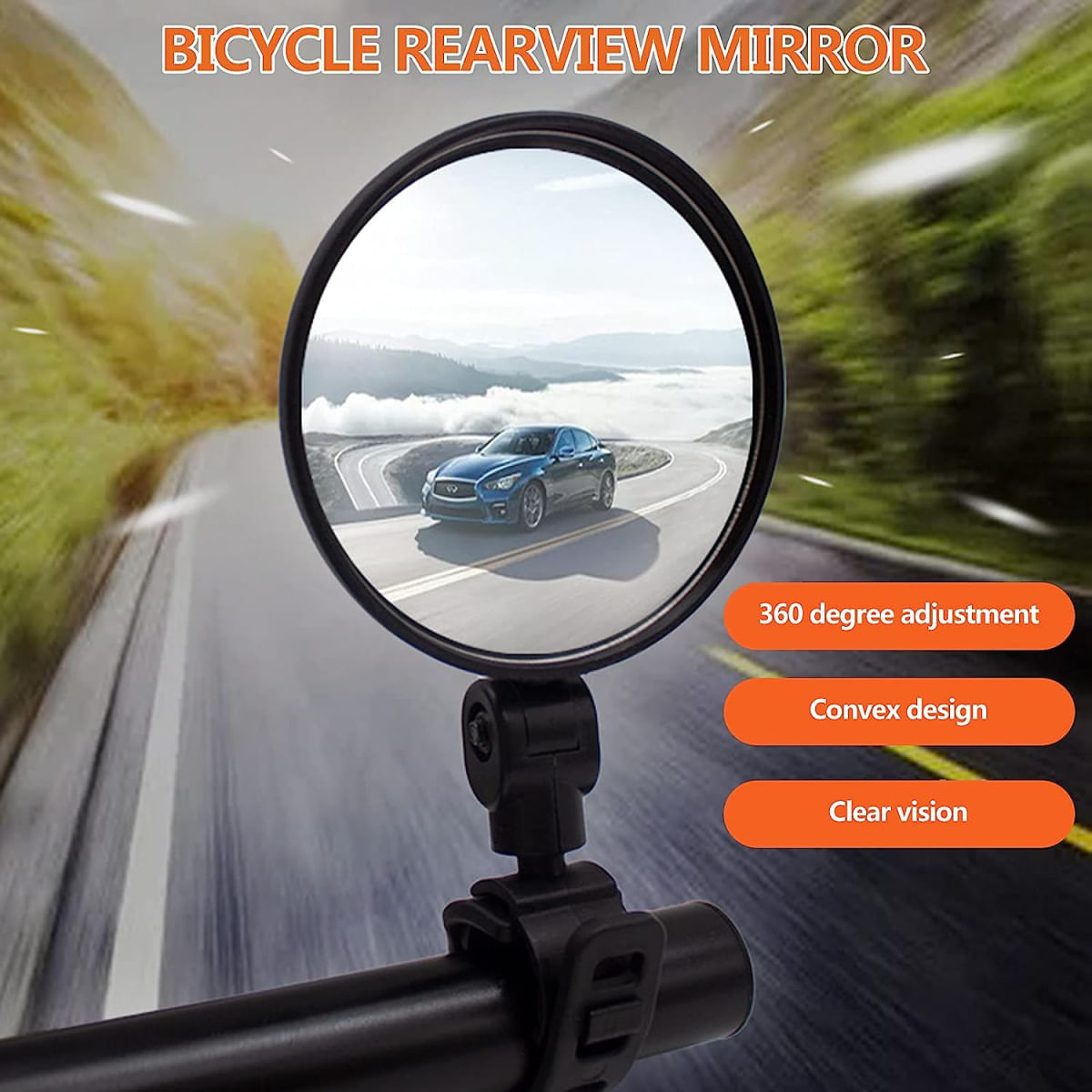 Encontraproduto.com.br - KIT 2 Espelhos Retrovisor Bike patinete Guidão Giratório 360