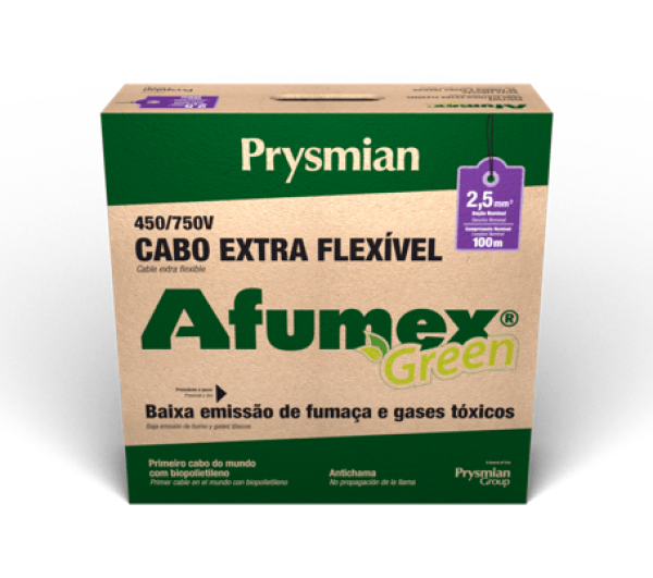 Cabo Flexivel 750V 2,5mm Branco Rolo Metros Afumex Prysmian