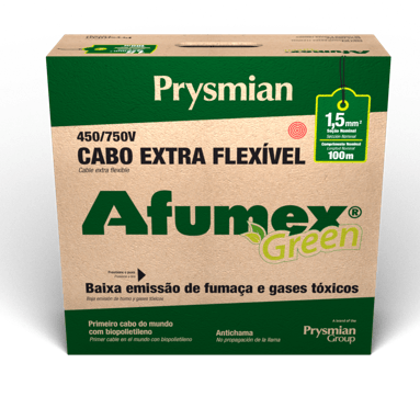 Encontraproduto.com.br - Cabo Afumex Flexível Plus 1,50Mm 750V Rolo Com 100 Metros 750V Prysmian