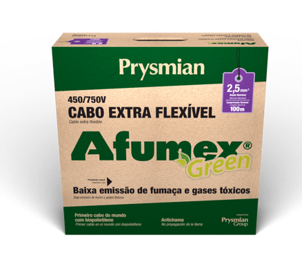 Encontraproduto.com.br - Cabo Afumex Flexível Plus 2,50Mm 750V Rolo Com 100 Metros 750V Prysmian