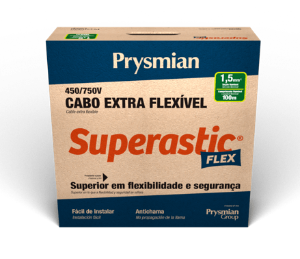 Encontraproduto.com.br - Cabo Flexivel 1,5mm 750V Verde 100 Metros Superastic Prysmian