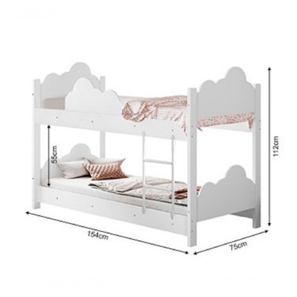 Encontraproduto.com.br - Beliche Marina Formato Nuvem Branco