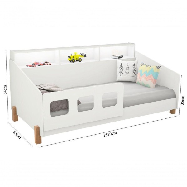 Encontraproduto.com.br - Cama Mavi Juvenil Design Montessoriano Com Luminária Led