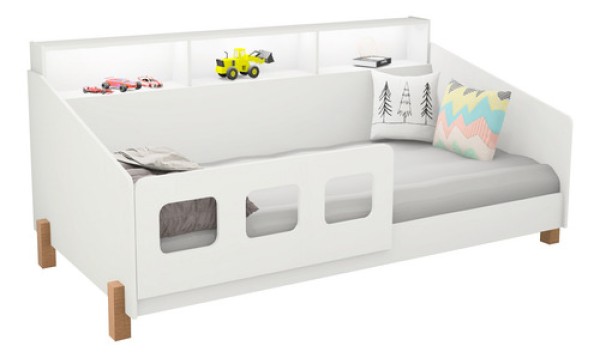 Encontraproduto.com.br - Cama Mavi Juvenil Com Luminária Nuvem Led