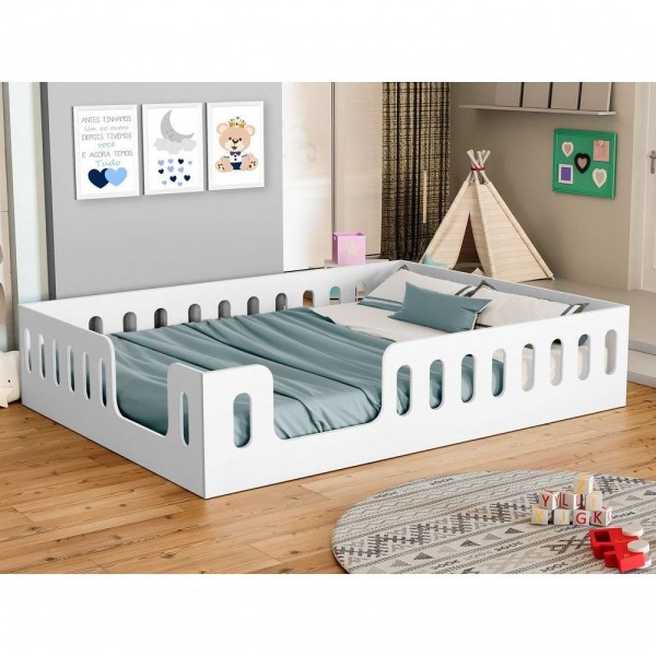 Encontraproduto.com.br - Cama Casal Penelope Montessoriana Branca