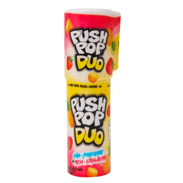 Encontraproduto.com.br - Pirulito Push Pop Duo Sabores Sortidos Bazooka 15G