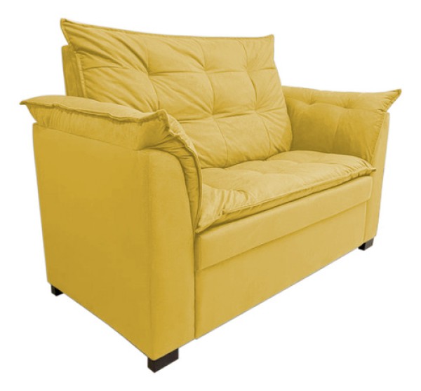 Encontraproduto.com.br - Sofá Namoradeira Dandara 2 Lug Decorativa Para Sala Suede Cor:azul Tiffany