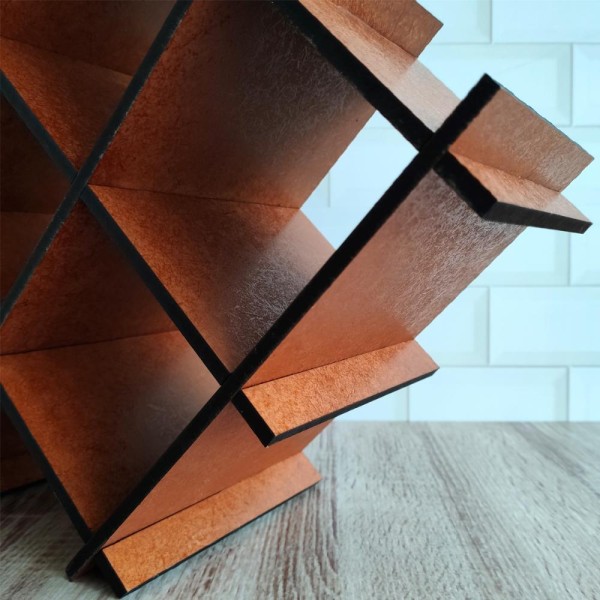 Encontraproduto.com.br - Adega De Mdf Envernizado Para Mesa Com 8 Nichos Suporte Porta Garrafas De Vinho Sulartes
