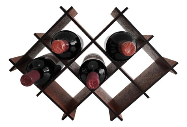 Encontraproduto.com.br - Adega De Mdf Envernizado Para Mesa Com 8 Nichos Suporte Porta Garrafas De Vinho Sulartes